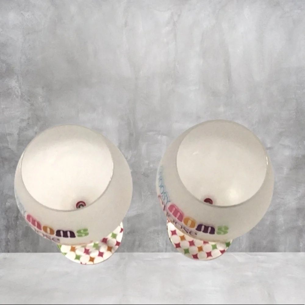 HAND PAINTED WINE GLASSES SET OF 2🌻